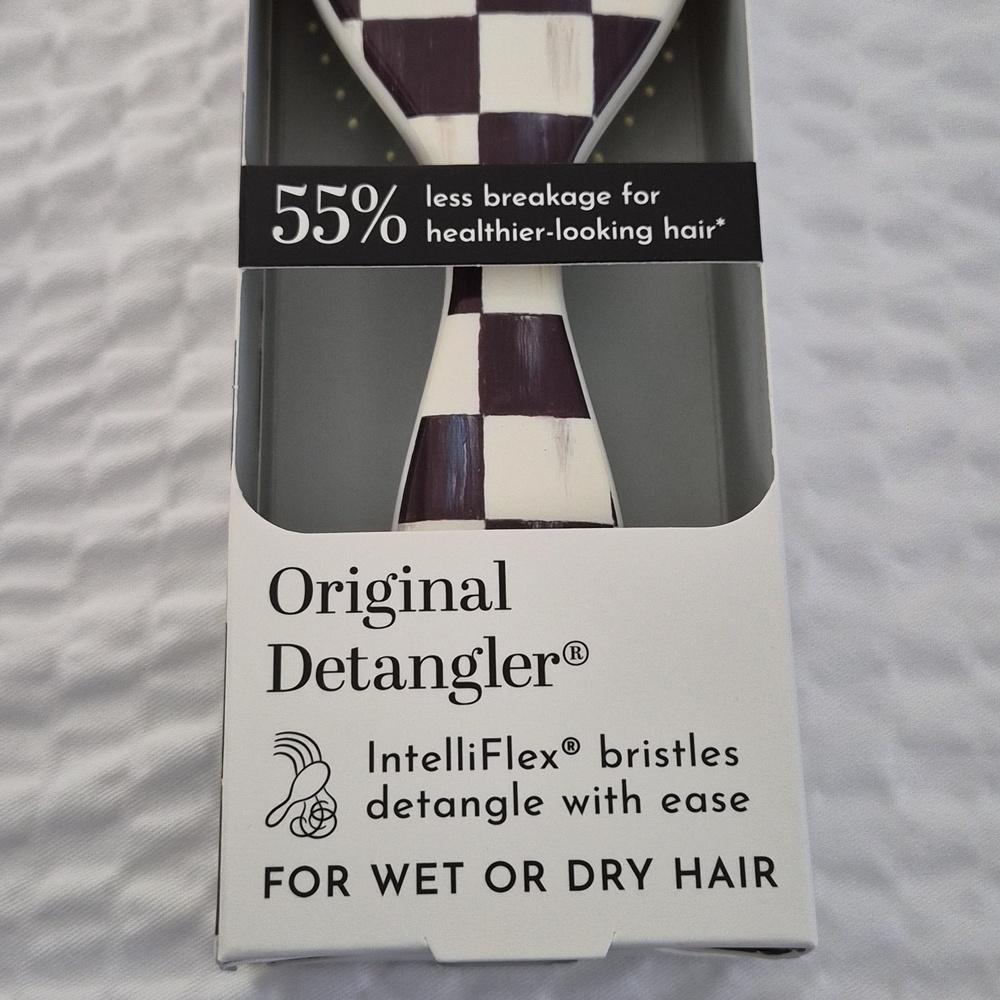MacKenzie-Childs + Wet Brush Black & White Checkerboard Large Hair Brush - Picture 6 of 11